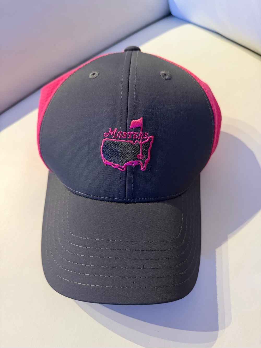 Masters Pink & Gray hat. Adjustable. EUC